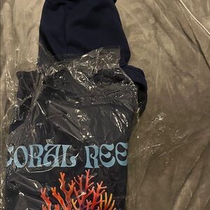 Navy Hoodie with Coral Reef Design